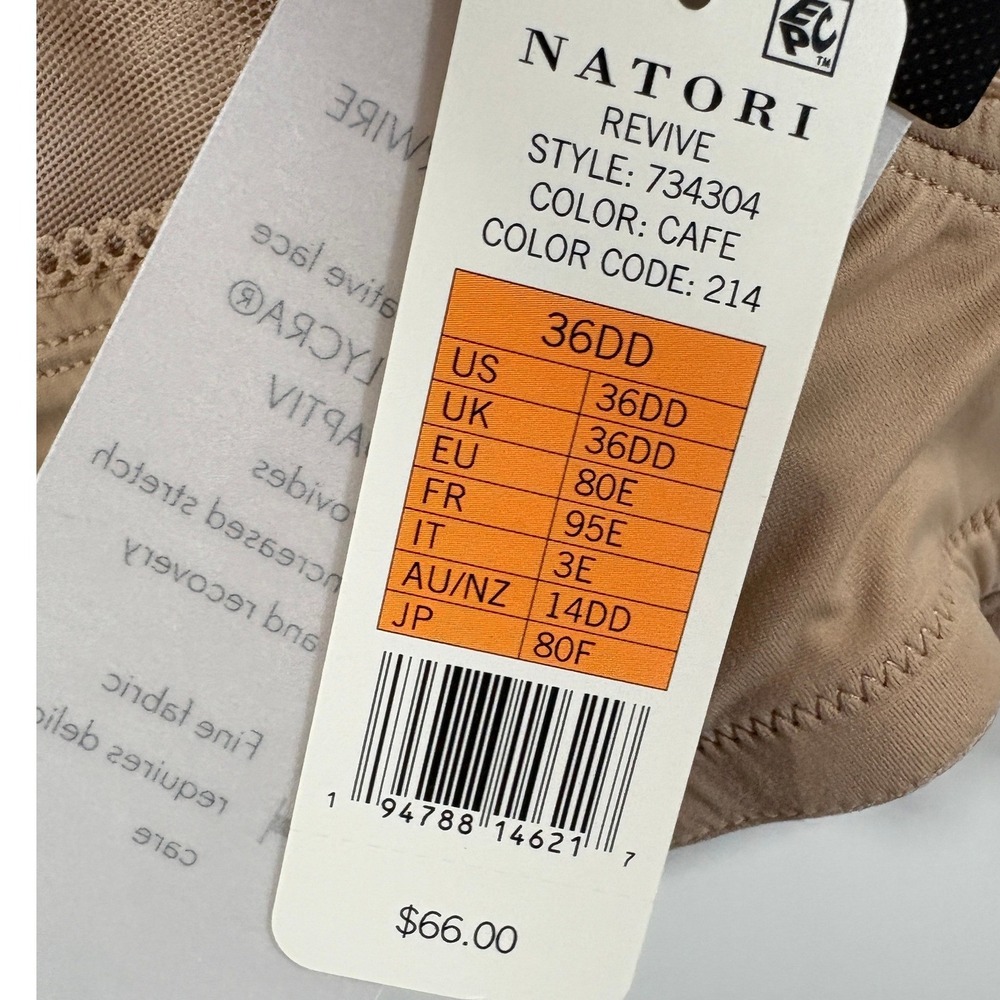 Natori Revive Full Fit Sheer Mesh Underwire Bra Cafe Beige 734304 36DD - Picture 4 of 8